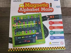 Magnetic Alphabet Maze - Montessori Toys for 3 4 5 Year Old, Car Themed - Picture 1 of 5