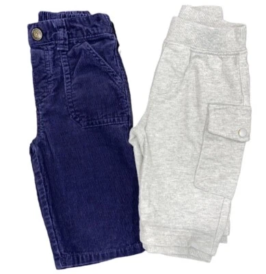 Pantalones deportivos/joggers gris bebé SONOMA LIFE + STYLE 3-6M pana azul marino Foto 1 de 4