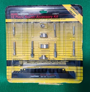VINTAGE NOS Artigiano/Sears 10 pezzi Kit router/accessori 9 26371 made in USA - Foto 1 di 10