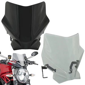 Front Windscreen Windshield Screen For DUCATI Monster 797 821 1200/S/R 2014-2021 - Picture 1 of 14