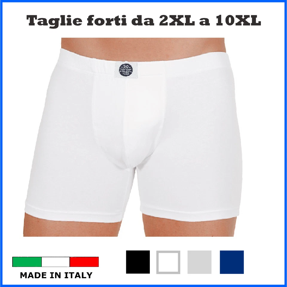 Boxer da uomo taglie forti intimo in cotone elasticizzato mutande gamba lunga - Immagine 1 di 1