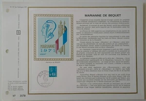 Feuillet CEF 1er jour 157 1971 Marianne de Bequet 0.45 - Picture 1 of 1