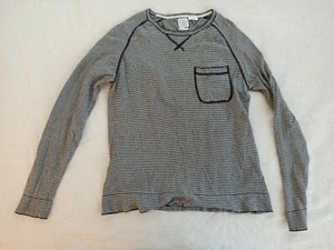 VOLCOM Top Women's Size S Long Sleeve Cotton Black White Stripe - Picture 1 of 5