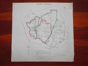 Georgian Map of Kirkby Kendal, Cumbria (1831) Robert Dawson Parliament Borough - Picture 1 of 5