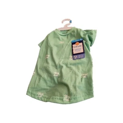 Camiseta Top Paw Verde Palmera Perro Gráfico Nueva con Etiquetas Talla Pequeña Foto 1 de 3