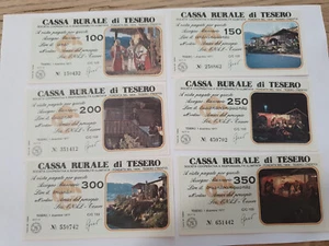 SERIE FIGURATIVA COMPLETA MINIASSEGNI CASSA RURALE TESERO PRESEPE FIOR DI STAMPA - Foto 1 di 1