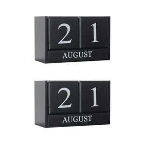 Wooden Manual Calendar Calendar Decoration Chic Blocks Desk Calendar - Picture 1 of 12