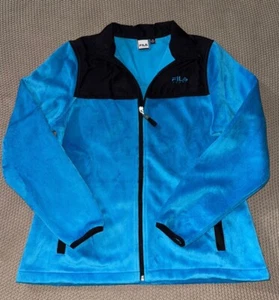 FILA SPORT Women Blue Casual Full Zip Fleece Sweater Size M - Picture 1 of 9