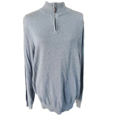 Harrison Davis 1/4 Cremallera Jersey Suéter Gris Talla Grande Foto 1 de 4