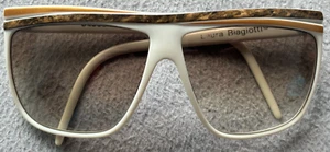Laura Biagiotti Oxsol P-18230 Oversized White Mask 80s Sunglasses - Picture 1 of 5