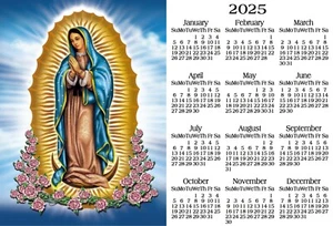 NOSTRA SIGNORA DI GUADALUPE VERGINE MARIA 9 UFFICIO CUCINA FRIGO 2025 CALENDARIO MAGNETE - Foto 1 di 1