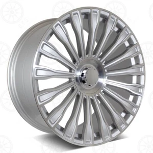(4)22" Rims Silvered Stagger Wheels Fit Mercedes S class S550 CLS CL500 Maybach - Picture 1 of 4