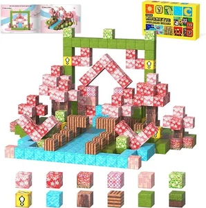 Magnetic Blocks-120PCS Magnets Cubes, Cherry Blossom Magnetic Building Blocks  - Picture 1 of 8