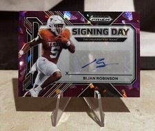 2023 Panini Prizm Draft Picks BIJAN ROBINSON Signing Day Purple Ice Auto /49