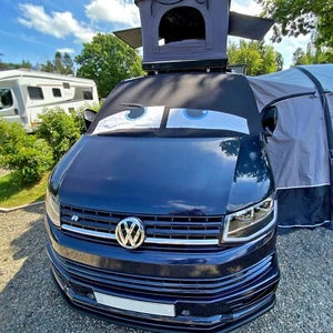 VW Transporter T6 Front Windscreen Cover Blackout Blind Eyes Blue - Picture 1 of 6