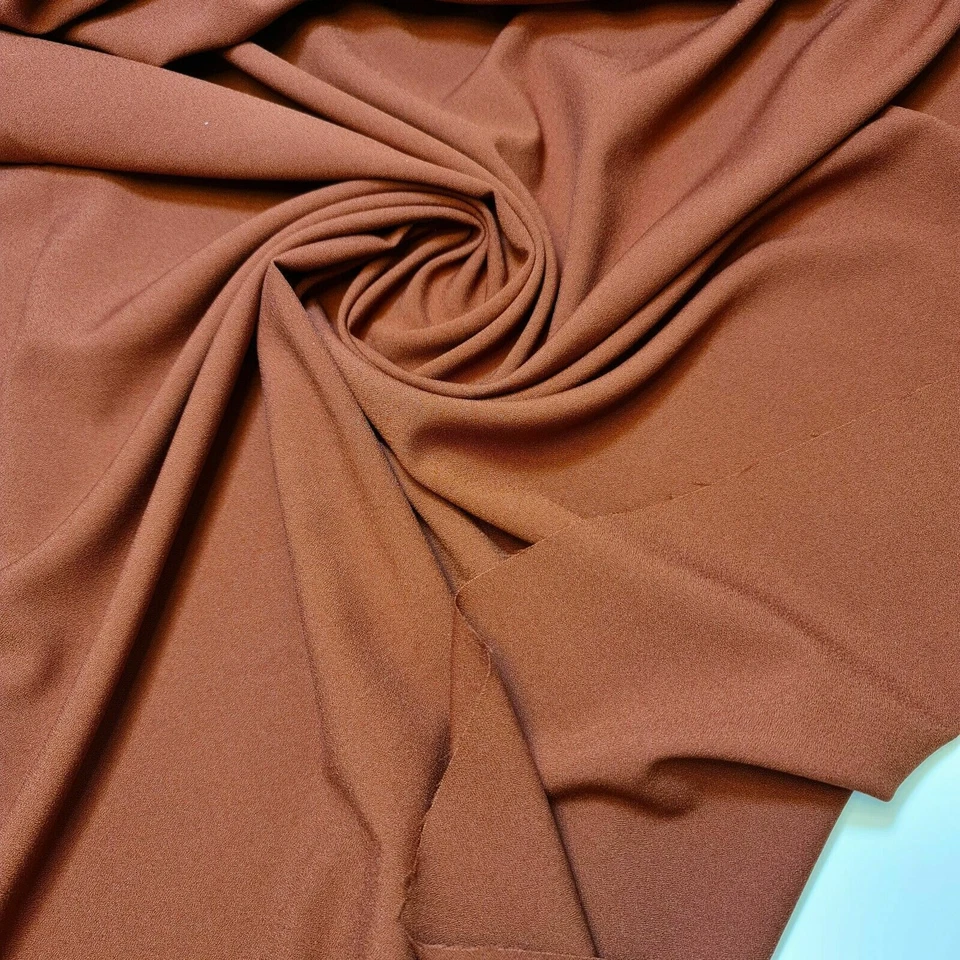 Rust Crepe Fabric Quilting Decor Craft Drape Dress Costume Material 58" By Meter - Image 1 of 1