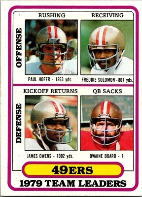 1980 Topps Dwaine Board Freddie Solomon James Owens #526 - Image 1 of 2