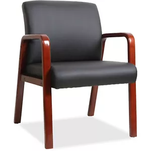 Lorell Sedia Ospiti, 24" x 25-5/8" x 33-1/4", Legno, Nero/Mogano - Foto 1 di 1