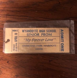 1988 Wyandotte High School KCKS “My Forever Love” Prom Metal Keychain Bulldogs! - Picture 1 of 4