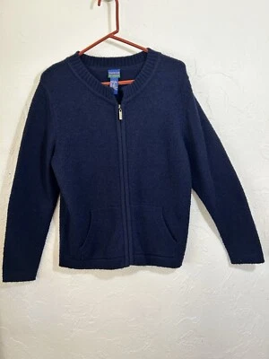 Cárdigan suéter Country Club by Koret para mujer cremallera completa azul marino, talla mediana. Foto 1 de 4