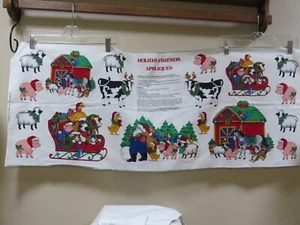 Apliques VIP Cranston Holiday Friends panel de tela corte y costura cerdo oveja vaca pato - Imagen 1 de 5