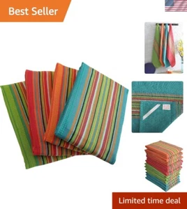 Versatile Multi-Color Kitchen Towels Set - 4 Pack of Soft, Absorbent Dish Towels - Picture 1 of 9