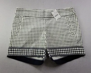 NEW J. Crew Stretch Chino City Fit Women's 4 Cream Navy Polka Dot Short 5" Ins - Picture 1 of 9