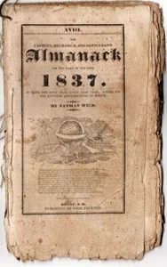 The Farmer's Mechanics and Gentleman's Almanack 1837, RARE original, 188 yrs old - Picture 1 of 2
