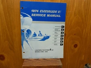 1974 Evinrude Service Manual Lightwin Yachtwin 4 HP Models 4406-4436 OEM Boat - Bild 1 von 1