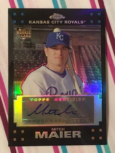 2007 Topps Chrome Refractors Royals Baseball Card #354 Mitch Maier Auto /500