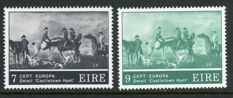 1975 Ирландия Европа «Castletown Hunt» Скотт #369-370, SG 371-372, Mi 315-316 MNH - Изображение 1 из 1