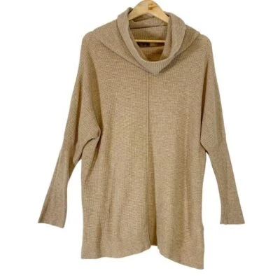 Suéter Love Token feminino waffle malha gola alta puxar cashmere tamanho médio - Imagem 1 de 4