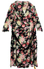 JOE BROWNS DRESS 32 BLACK PINK Floral Stretchy Wrap Button Up Belted NEW BNWT