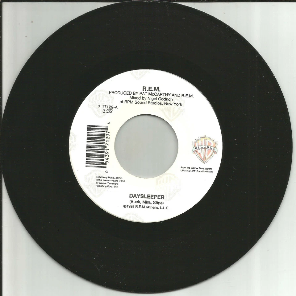 R.E.M. Daysleeper w/ UNRELEASED TRK Limited 7 INCH Vinyl Single 45 MINT rem 1998 - Image 1 of 1