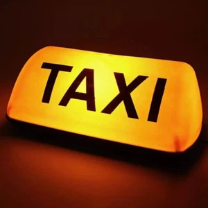 HACKNEY / PRIVATE HIRE TAXI CAB ROOF SIGN 24" YELLOW MAGNETIC TOP LIGHT LED 12V - Picture 1 of 12