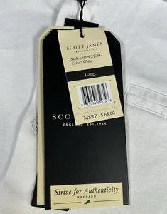 Camisa Scott James Nueva Con Etiquetas Para Hombres L Blanca Abotonada No Estructurada Golf Silenciosa Lujo - Imagen 1 de 13