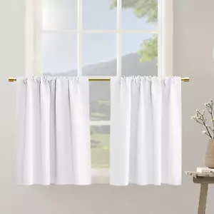 30 Inches Long Short Curtains for Mini Small Window Bathroom Blackout Rod Pocket - Picture 1 of 12