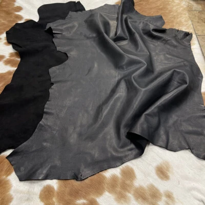 Napa de piel de cabra Avetco Premium suave cuero de doble cara cuero negro 2 oz de grosor Foto 1 de 4