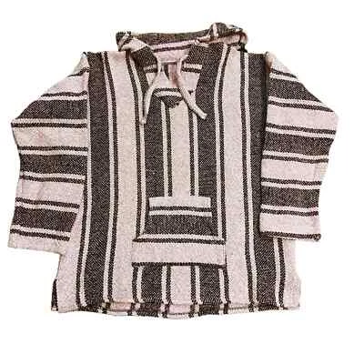 Baja Women’s Rug Pullover Hoodie Pink Striped Unbranded Size Medium - Large Foto 1 de 4