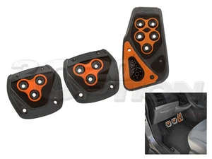 GUNMETAL ORANGE CLUTCH BRAKE GAS PEDAL PADS FOR BRZ IMPREZA WRX LANCER ECLIPSE - Foto 1 di 1