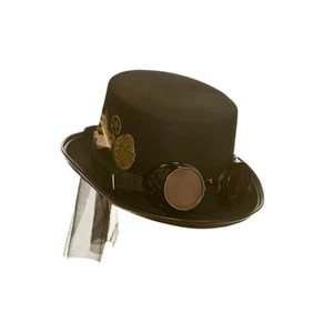 Adults Steampunk Victorian Gothic Cosplay Halloween Fancy Dress Hat Black - Picture 1 of 1