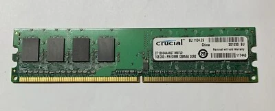 Crucial 1GB 240-PIN DIMM 128Mx64 DDR2 PC2 Desktop Memory - Image 1 of 3