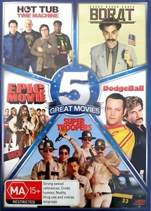 5 Movie Collection Hot Tub Time Machine Dodgeball Botany Epic Movie Super Troops - Picture 1 of 1