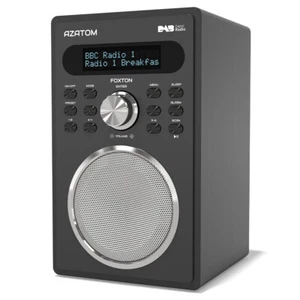Azatom DAB/DAB+ Digital FM Radio Speaker Alarm Clock Retro Wood Foxton 2 - Picture 1 of 18