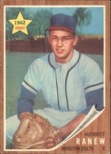 1962 Topps Houston Colt .45s Baseball Card #156 Merritt Ranew RC - VG-EX