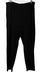 Eileen Fisher Womens XL Pull On Pants Black Tapered Leg Vicose Spandex Stretch - Picture 1 of 6