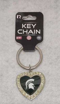 Llavero en forma de corazón con licencia de Michigan State Spartans NCAA Foto 1 de 2