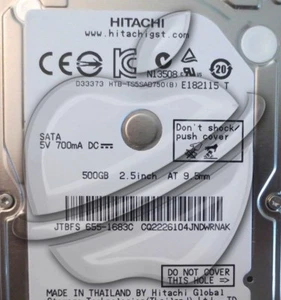 Genuine Hitachi Apple 2.5" 500gb Sata MacBook Pro Mac Mini Laptop HDD - Picture 1 of 1