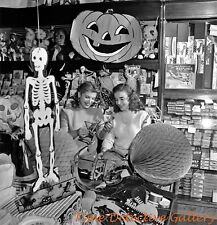 Young Ladies Halloween Shopping - 1940s - Vintage Photo Print