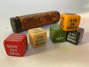 Vintage Leder Golf Würfelspiel im Caddy Etui - Bild 1 von 4